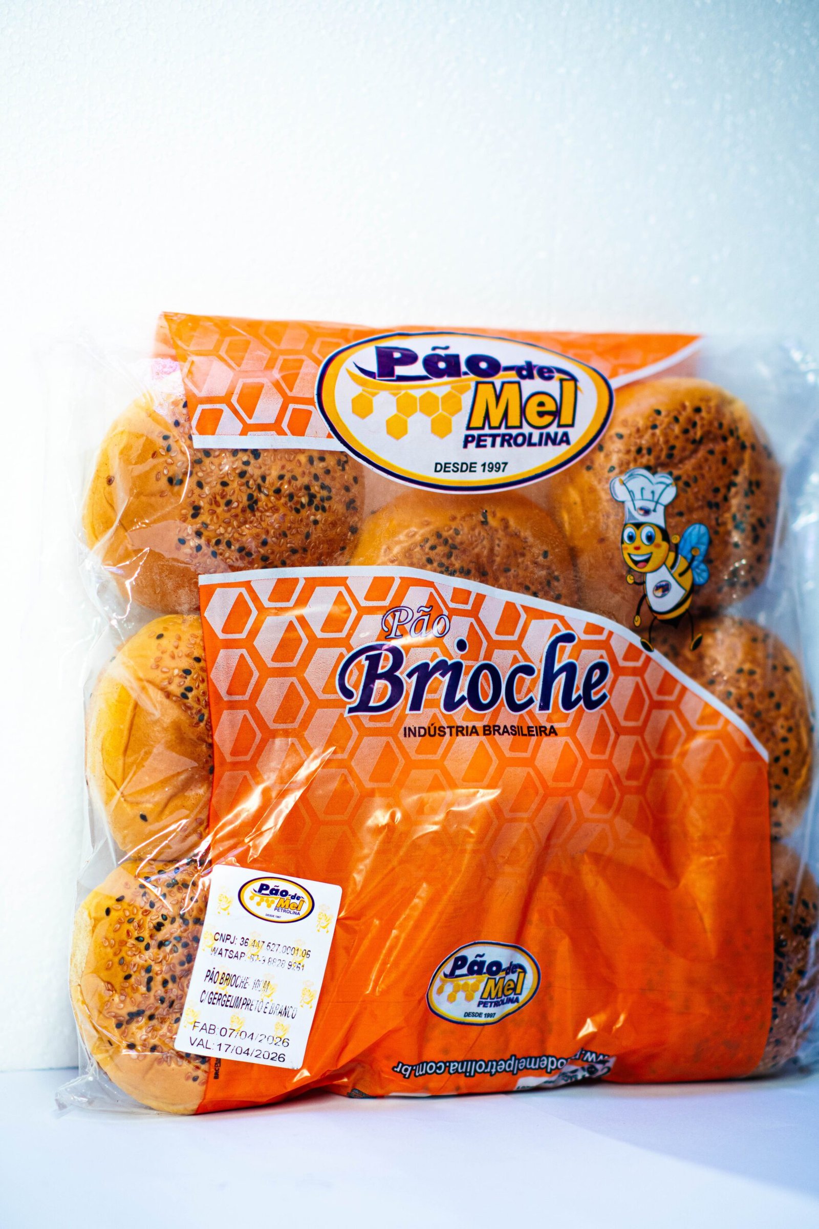 Pão brioche Pão e Mel tipo gourmet para hamburgueria