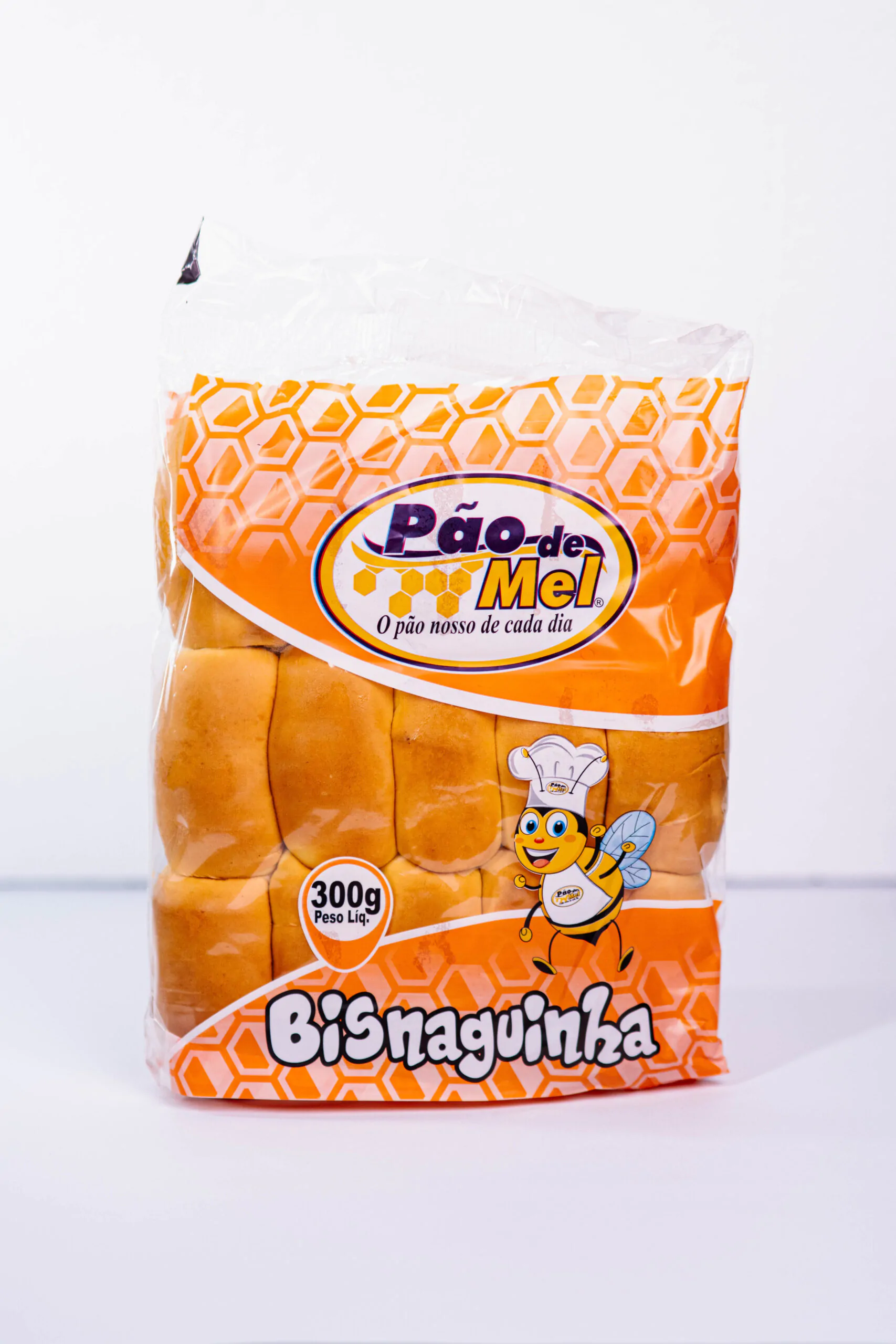 Pacote bisnaguinha Pão e Mel 300g alta rotatividade